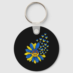 Sonnenblume Frieden Herz Liebe Ich stehe mit der U Schlüsselanhänger