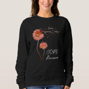 Sonnenblume Frieden Liebe Heilung Orange Band COPD Sweatshirt