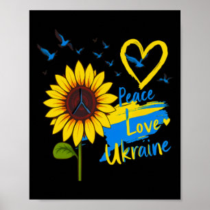 Sonnenblume Frieden Liebe Ukraine Ukraine-Flagge K Poster