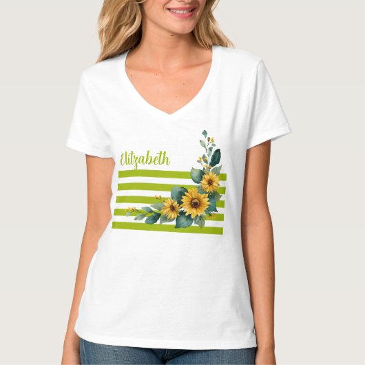 Sonnenblume Fröhlicher T - Shirt (Vorderseite)