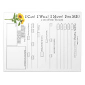 Sonnenblume für mich täglicher Nahrungssucher Notizblock (Vorderseite)