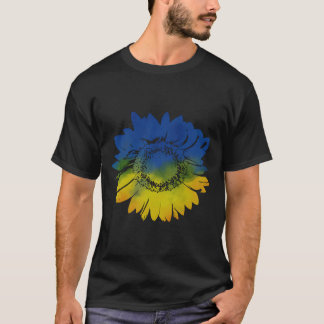 Sonnenblume Für Ukraine-Flagge Farben Blau Gelb T-Shirt