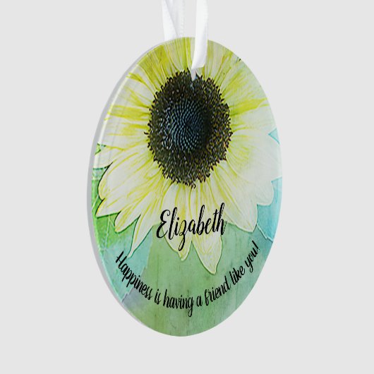 Sonnenblume-Garten-Freundschafts-Monogramm Ornament (Vorderseite)