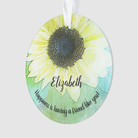 Sonnenblume-Garten-Freundschafts-Monogramm Ornament (Vorderseite)