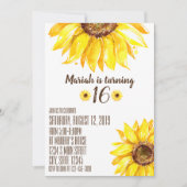 Sonnenblume Geburtstag Einladung (Vorderseite)