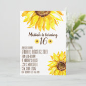 Sonnenblume Geburtstag Einladung (Stehend Vorderseite)
