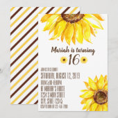 Sonnenblume Geburtstag Einladung (Vorne/Hinten)