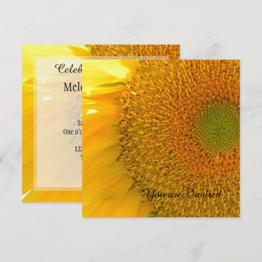 Sonnenblume Geburtstag Einladung (Vorne/Hinten)