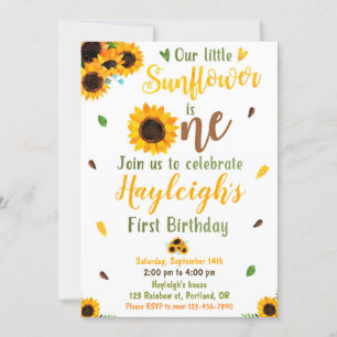 Sonnenblume Geburtstag Einladung 1. Geburtstag