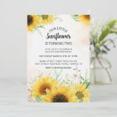 Sonnenblume Geburtstag Einladung Sommer Download (Stehend Vorderseite)