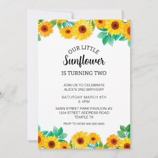 Sonnenblume Geburtstag Einladung Sommer Download