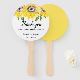 Sonnenblume Geburtstag Erster Tag Wasserfarben Blü Fächer