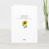 Sonnenblume Geburtstag Karte (Rückseite)