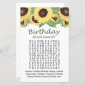 Sonnenblume Geburtstag Suchspiel (Vorne/Hinten)