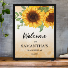 Sonnenblume Geburtstags Willkommenspender Poster