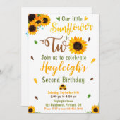 Sonnenblume Geburtstagseinladung 2. Geburtstag Einladung (Vorne/Hinten)