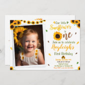 Sonnenblume Geburtstagseinladung Foto Erstgeburtsf Einladung (Vorne/Hinten)