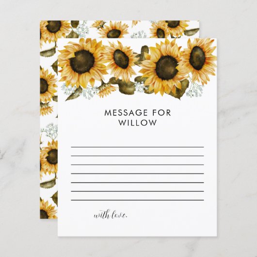 Sonnenblume Geburtstagszeit Kapsel-Meldungskarte (Vorne/Hinten)