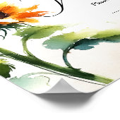Sonnenblume Gefallen Unterschrift rustikale Hochze Poster (Ecke)