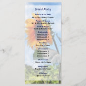 Sonnenblume gegen den Himmel Hochzeitsprogramm Programm (Rückseite)