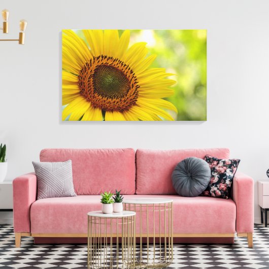Sonnenblume gegenüber der sonnenüberfluteten Canva Leinwanddruck (Insitu (Wohnzimmer))