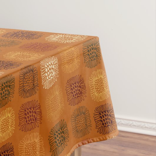 Sonnenblume-Gekritzel Earthtone von Hand Tischdecke (Beispiel)
