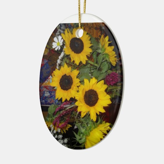 Sonnenblume-Gelächter-Verzierung Keramik Ornament (Links)