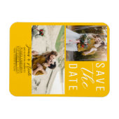 Sonnenblume Gelb 2 Fotos Save the Date Hochzeit Magnet (Horizontal)