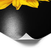 Sonnenblume Gelb auf Schwarz - Maßgeschneiderte So Fotodruck (Ecke)