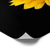 Sonnenblume Gelb auf Schwarz - Maßgeschneiderte So Poster (Ecke)