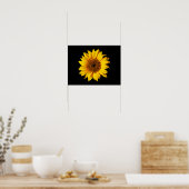 Sonnenblume Gelb auf Schwarz - Maßgeschneiderte So Poster (Küche)