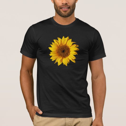 Sonnenblume Gelb auf Schwarz - Maßgeschneiderte So T-Shirt (Vorderseite)