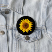 Sonnenblume-Gelb auf Schwarzem - kundengebundene Button (Beispiel)