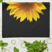 Sonnenblume-Gelb auf Schwarzem - kundengebundene Handtuch (Gefaltet)