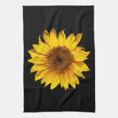 Sonnenblume-Gelb auf Schwarzem - kundengebundene Handtuch (Vertikal)