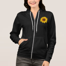 Sonnenblume-Gelb auf Schwarzem - kundengebundene Hoodie
