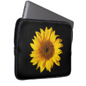 Sonnenblume-Gelb auf Schwarzem - kundengebundene Laptopschutzhülle (Vorne Rechts)