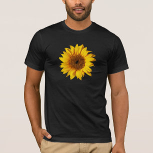 Sonnenblume-Gelb auf Schwarzem - kundengebundene T-Shirt