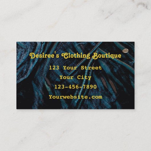 Sonnenblume Gelb Rustikale Denim Blue Jeans Visitenkarte (Rückseite)