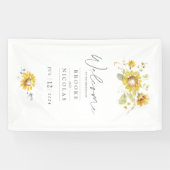 Sonnenblume Gelb Rustikale Hochzeit Banner (Horizontal)