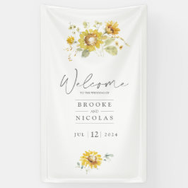 Sonnenblume Gelb Rustikale Hochzeit Banner