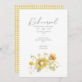 Sonnenblume Gelb Rustikale Hochzeitsstimmung Probe Einladung (Vorne/Hinten)