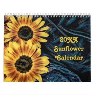 Sonnenblume Gelb Rustikales Land Schönes 2024 Kalender