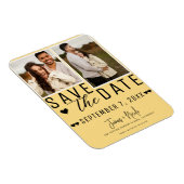 Sonnenblume Gelb Save the Date 2 Foto Hochzeit Magnet (Rechte Seite)