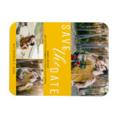 Sonnenblume Gelb Save the Date Hochzeit 3 Fotos Magnet (Horizontal)