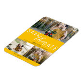 Sonnenblume Gelb Save the Date Hochzeit 3 Fotos Magnet (Linke Seite)