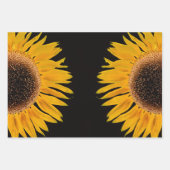 Sonnenblume Gelb Symmetrische schwarze Umgebung Geschenkpapier Set (Vorderseite)