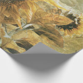 Sonnenblume Gelb Vintages Land Blumengewebe Geschenkpapier (Ecke)