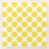 Sonnenblume-gelbe Tupfen Glasuntersetzer (Vorderseite)