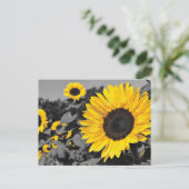 Sonnenblume: Gelber Farbtausch Postkarte (Stehend Vorderseite)